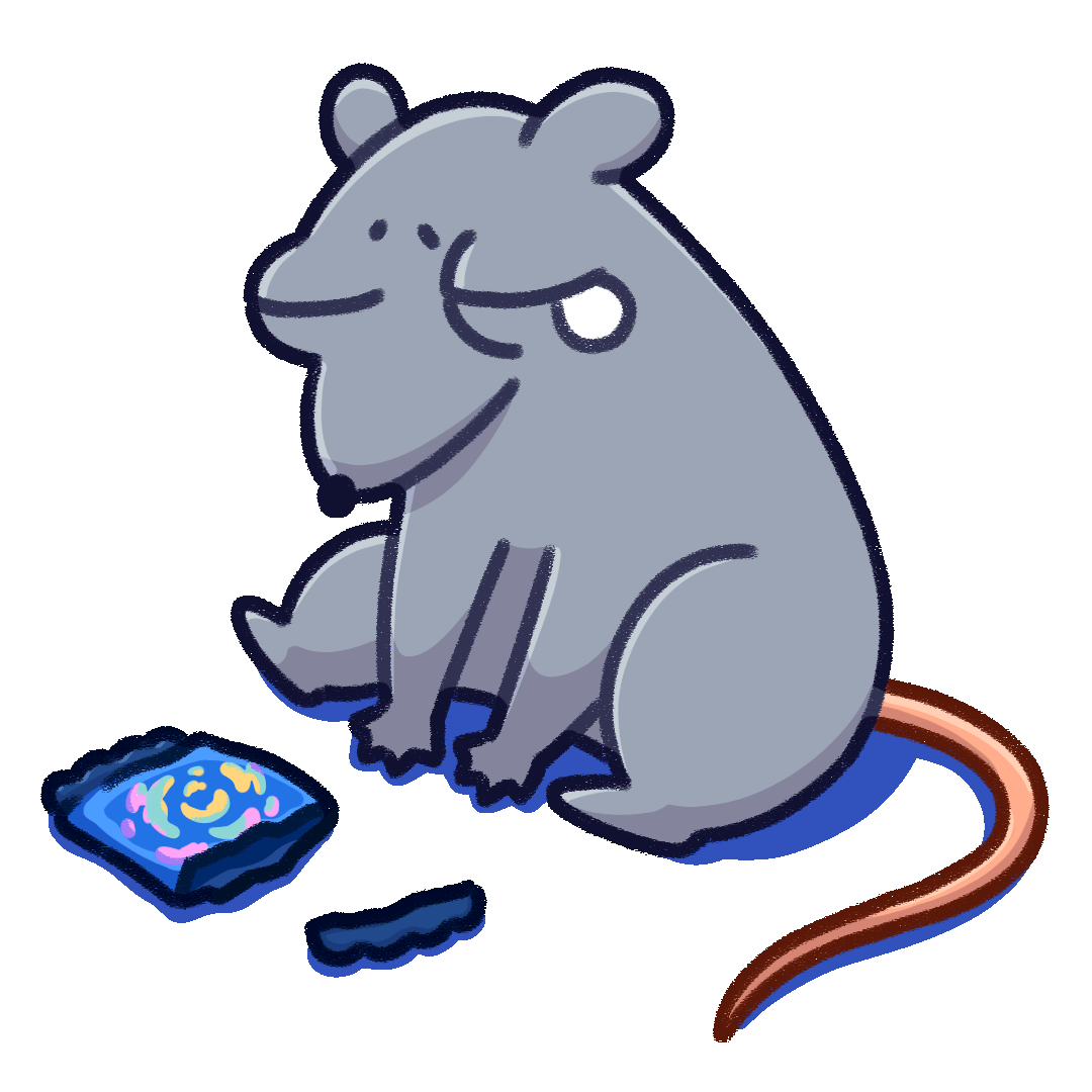 Sad rat - no packs